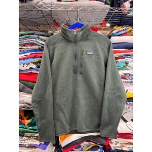 Patagonia Better Sweater Mens Small Green 1/4 Zip Fleece Pullover 25522 FA17